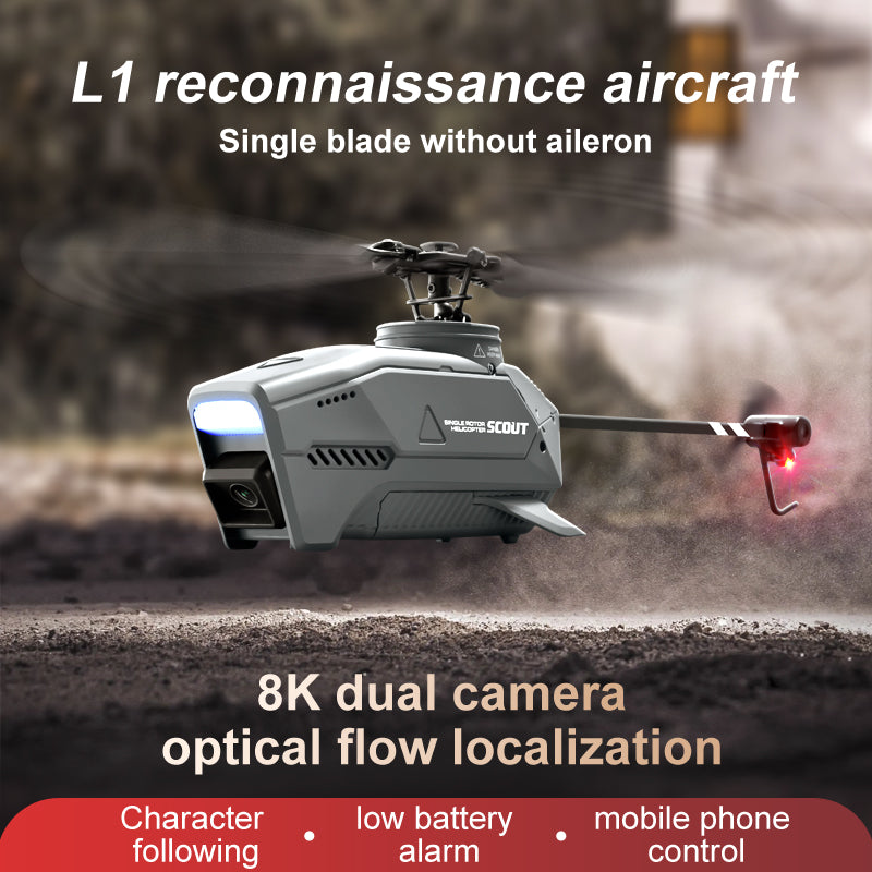 4DRC L1 HD Aerial RC Aircraft Single-Rotor Helicopter Spy Drone, Dual Batteries 4DRC L1 HD Aerial RC Aircraft Single-Rotor Helicopter Spy Drone, Dual Batteries